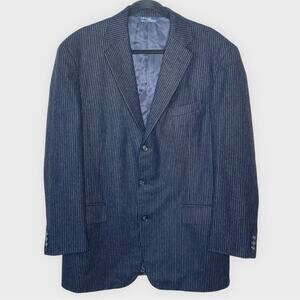 POLO RALPH LAUREN charcoal w/gray stripe wool & cashmere blend sport coat 42L